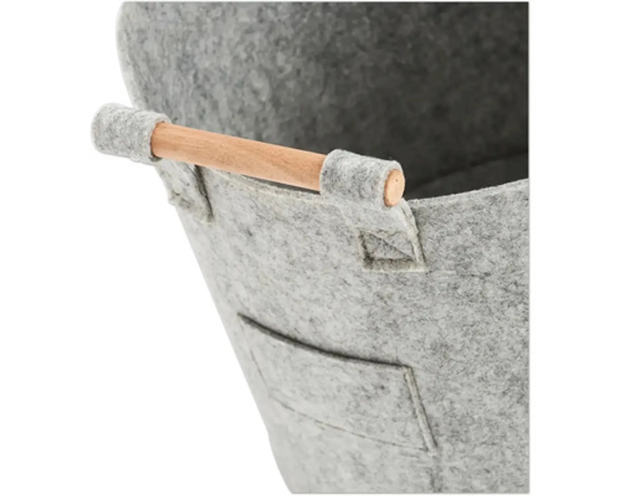 Filz-Aufbewahrungsbox rund – hellgrau, Ø 31 × 28 cm